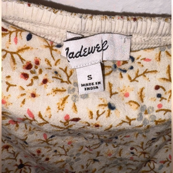 Madewell Cream Floral Lined Cotton Maxi Dress Size Medium - Picture 5 of 8